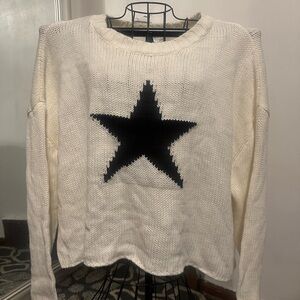 Rue21 Cream Sweater with Black Star